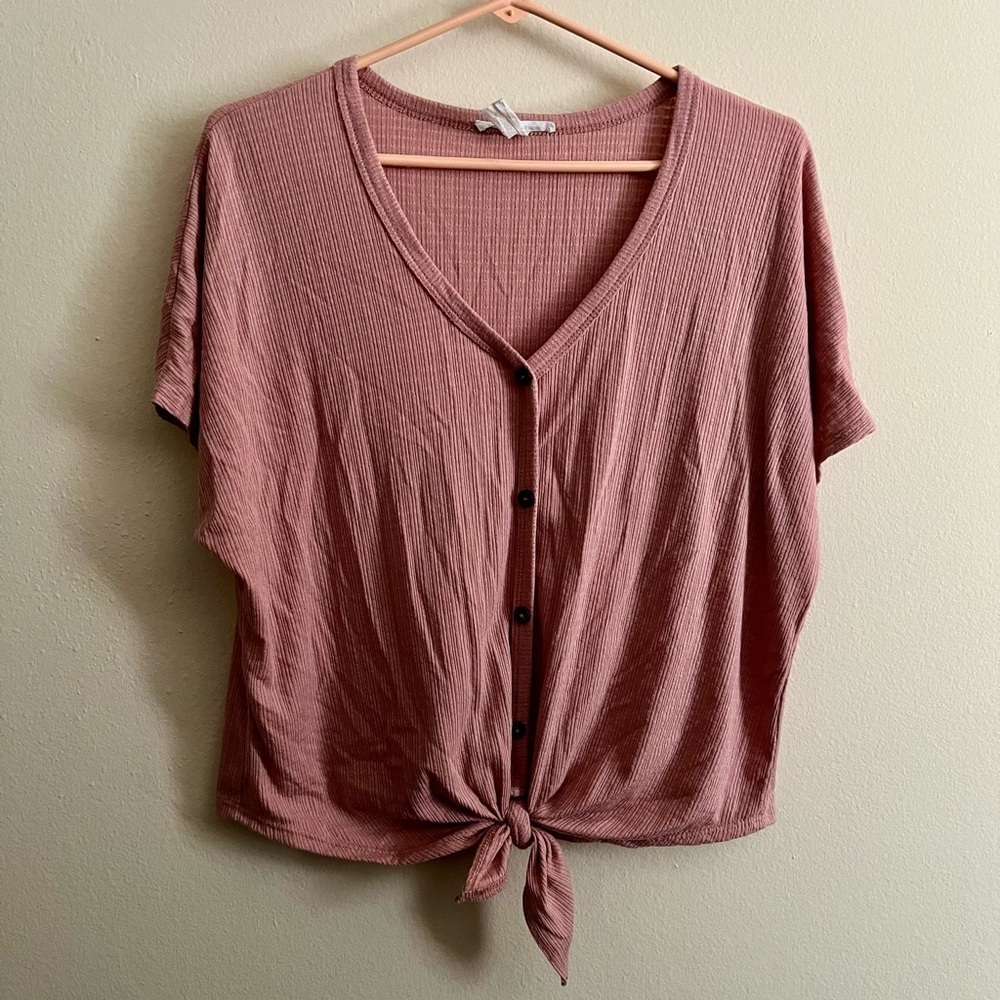 Women's Button-Down Tie-Front Top